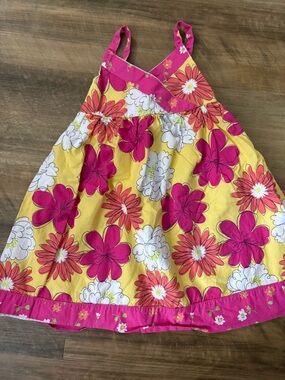 Penelope Mack Yellow Floral Sundress with Pink and White Flowers